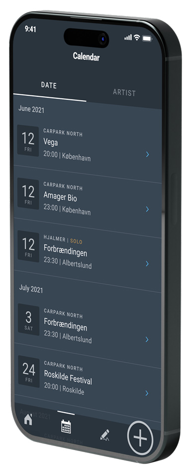 All stakeholders share the same calendar - helping them to organize and communicate. Seen on a mobile.